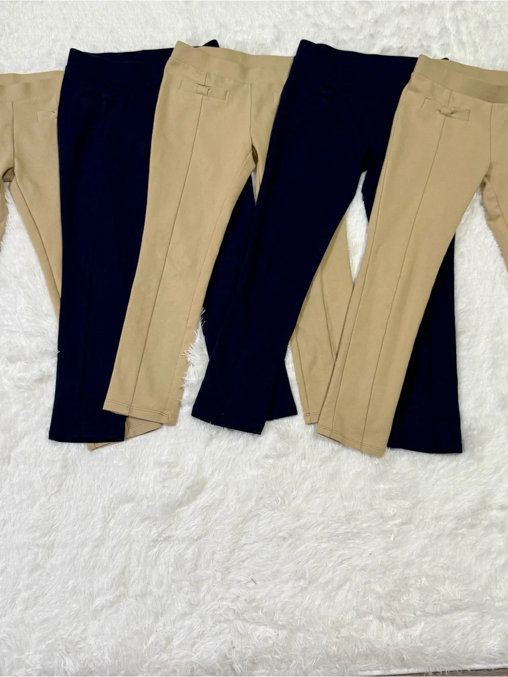Gymboree Bundle Of 5 Girls Sz 8 School Uniform Ponte Knit Pull On Pants Khaki Ng